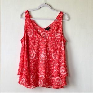 Lane Bryant Sleeveless Orange Print Top